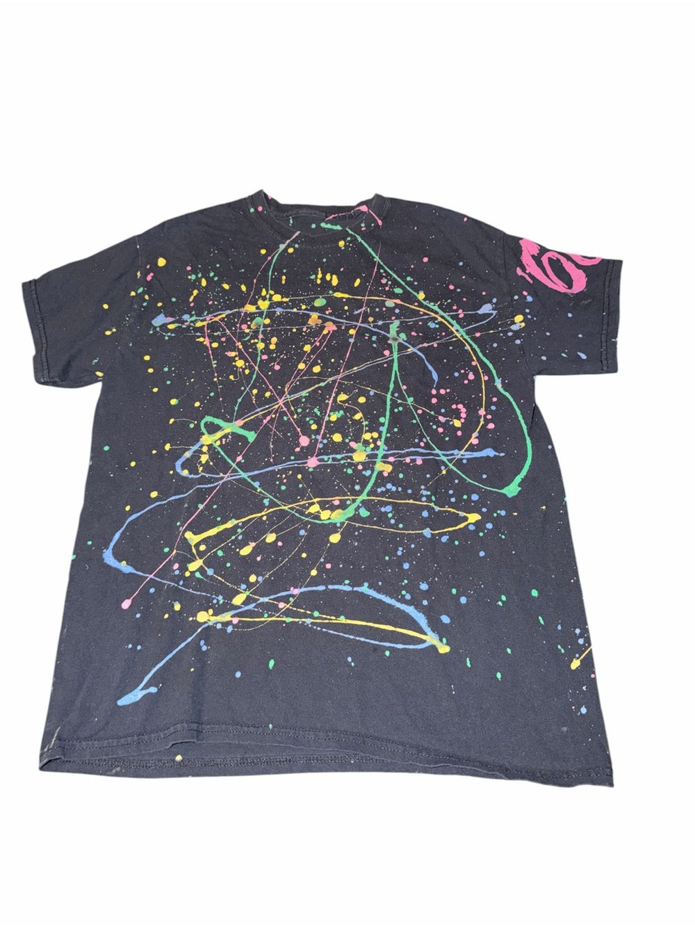 Black Paint-Splatter Tee - Brand Not Visible